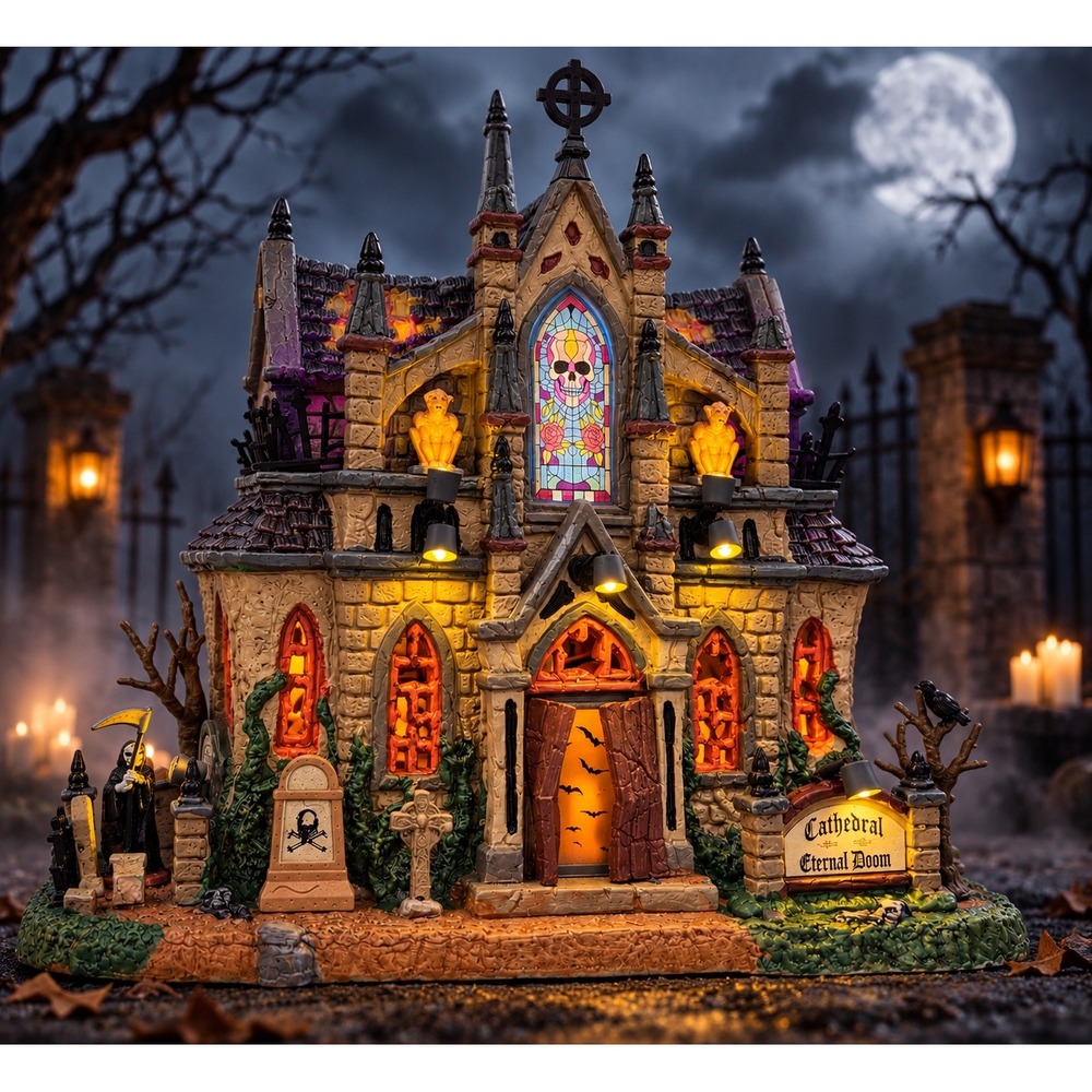 Lemax Spooky Town Cathedral of Eternal Doom Michael's Exclusive Lighted New